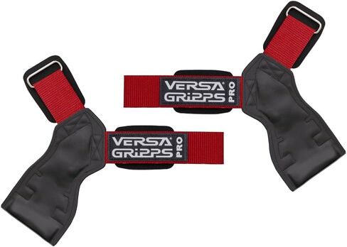 Versa Gripps® Pro, Made in The USA, Wrist Straps for Weightlifting Alternative, The Best Training Accessory, R/L, Royal Red/Black in Kuwait