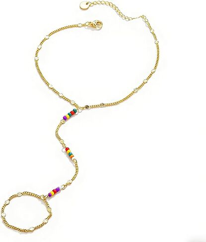 أساور لسلسلة اليد للنساء - 14 كيلو بيلات حقيقية من الذهب المطلي بتكديس قابلة للتكديس قابلة للتكديس أساور سوار سلسلة يدوية الأسوار الذهب للنساء العصرية in Kuwait