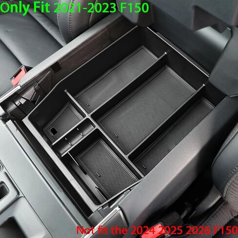 Tacobro Center Console Organizer متوافق مع Ford F150 2021-2024 2025 الملحقات ، STX/Hupl/Lariat/King Ranch/Platinum F-150 Lightning Armres ، (40/وحدة تحكم/40 مقعد أمامي فقط) in Saudi Arabia