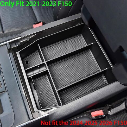 Tacobro Center Console Organizer متوافق مع Ford F150 2021-2024 2025 الملحقات ، STX/Hupl/Lariat/King Ranch/Platinum F-150 Lightning Armres ، (40/وحدة تحكم/40 مقعد أمامي فقط) in Saudi Arabia