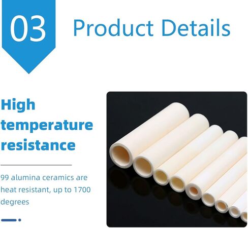 Alumina Ceramic Tube High Temperature 5mm OD 3mm/4mm ID 100mm Length Industrial(ID:4mm) in Kuwait