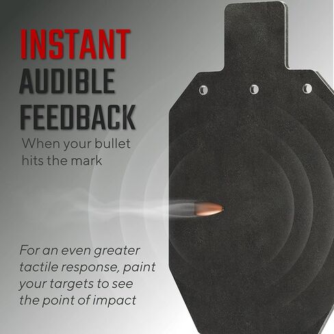 أهداف الرماية الفولاذية التكتيكية AR500 من KRATE - 3/8 بوصة - صنع في الولايات المتحدة الأمريكية - صور ظلية معدنية وصنوج لميدان الرماية وممارسة الأسلحة بالبنادق والمسدسات والبنادق in Kuwait