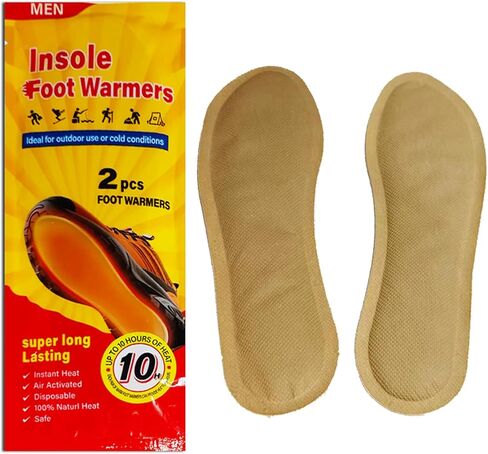 Men's Foot Insole Warmers, Lasts 10hrs, Heats Fast, 2-3 Min Activation, Heated Feet Warmers, Camping, Hiking, Skating, Skiing, Hunting, Fishing; Blizzards, Cold Winter Nights in Kuwait