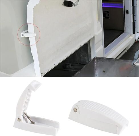 باب الصيد حامل مزلاج للمنزل المتنقل قافلة شاحنة فان Rv اكسسوارات مقطورة معدات التخييم الأبيض ABS السيارات التصميم 1 قطعة in Kuwait