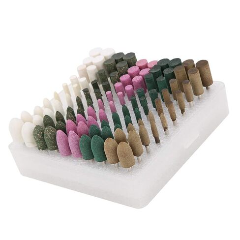 100Pcs Red Corundum Grinding Heads for Metal Wheel Electric Sanding, Includes Variety of Wheels for Multi Purpose Sanding, Polishing and Grinding, Suitable for All Kinds in Kuwait