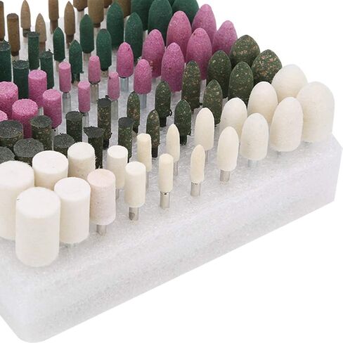 100Pcs Red Corundum Grinding Heads for Metal Wheel Electric Sanding, Includes Variety of Wheels for Multi Purpose Sanding, Polishing and Grinding, Suitable for All Kinds in Kuwait