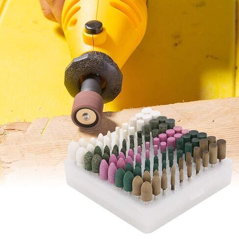 100Pcs Red Corundum Grinding Heads for Metal Wheel Electric Sanding, Includes Variety of Wheels for Multi Purpose Sanding, Polishing and Grinding, Suitable for All Kinds in Kuwait