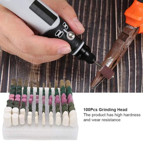 100Pcs Red Corundum Grinding Heads for Metal Wheel Electric Sanding, Includes Variety of Wheels for Multi Purpose Sanding, Polishing and Grinding, Suitable for All Kinds in Kuwait