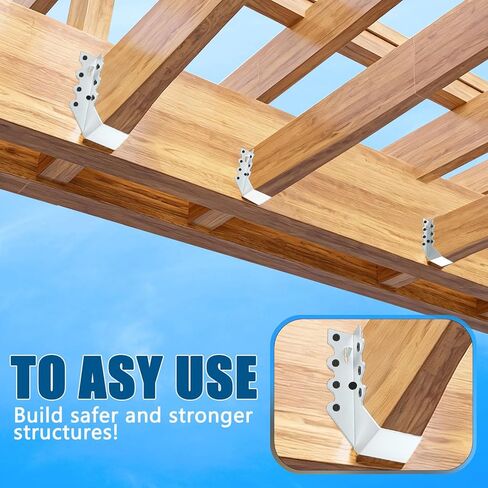 Deckit 30 Pack 2x6 Joist Hanger 18 Gauge - Heavy Duty Galvanized Face Mount Joist Hangers Wood Connectors with Screws, Hurricane Rafter Ties & Deck Brackets for Pergola, Floors, Ceilings (Silver) in Kuwait