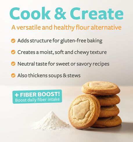 مسحوق قشر السيليوم عضوي معتمد - مسحوق ألياف عضوية قشر السيليوم المطحون جيدًا لخبز العصائر والمزيد - نباتي خالي من الغلوتين وغير معدل وراثيًا وألياف قابلة للذوبان خالية من الحشو (66 حصة) in Kuwait