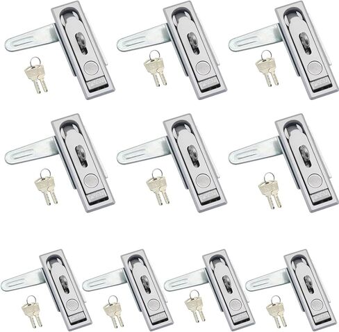 10 Pack Outdoor Electric Cabinet Panel Lock - Zinc Alloy Flush Mount Push Button Pop-Up Handle Compression Latch with Hanging Design for Distribution Box Door in Saudi Arabia