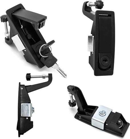 10 Pack Black Compression Latch, Industrial Distribution Box Hand Operated Latches, Replacement Push Button Actuation Trigger Flush Lever Lock Electric Equipment Door Cabinet Locks in Saudi Arabia