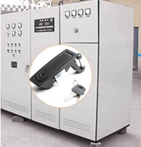 10 Pack Black Compression Latch, Industrial Distribution Box Hand Operated Latches, Replacement Push Button Actuation Trigger Flush Lever Lock Electric Equipment Door Cabinet Locks in Saudi Arabia