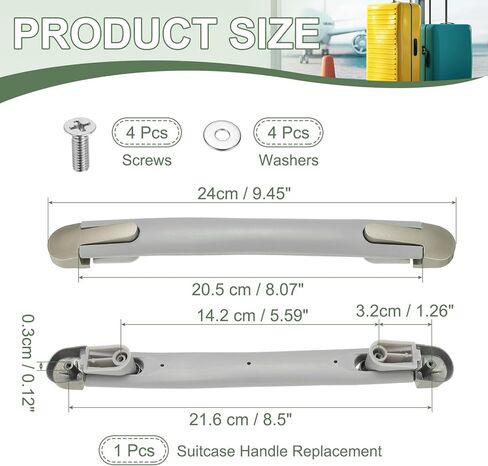 Luggage Handle Replacement, Suitcase Handle Replacement, Spare Strap Grip - Fitting for (Suitcase - Travel Bags - Repair Boxes) RB-078A & Plastic & Gray in Saudi Arabia
