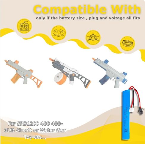 2 قطعة 7.4 فولت 700 مللي أمبير 1450 خلية * 2 بطاريات مسدس ليبو Airsoft مع كابل شحن 2S وكابل SM2P إلى Mini Tamiya Switch لبنادق جل Airsoft النوع الأول in Kuwait