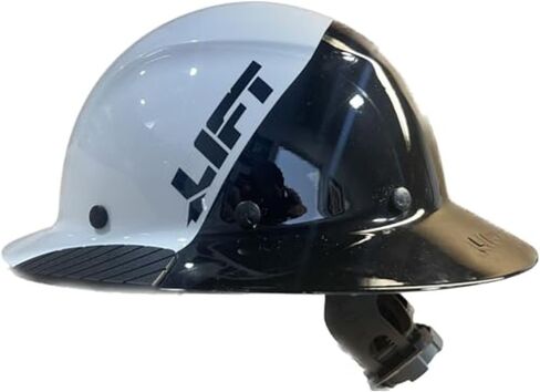 LIFT DAX White Carbon Fiber Full Brim Hard Hat, Construction Safety Helmet with Adjustable Ratchet in Kuwait