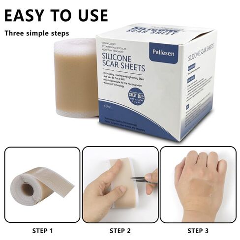 صفائح الندبات من السيليكون، شريط الندبات من السيليكون، شريط الندبات مقاس 1.6 × 60 بوصة، شريط السيليكون للندبات، أوراق الندبات من السيليكون للندبات الجراحية، للقسم القيصري، شد البطن، ندبات حب الشباب، إزالة ندبات الجدرة in Kuwait