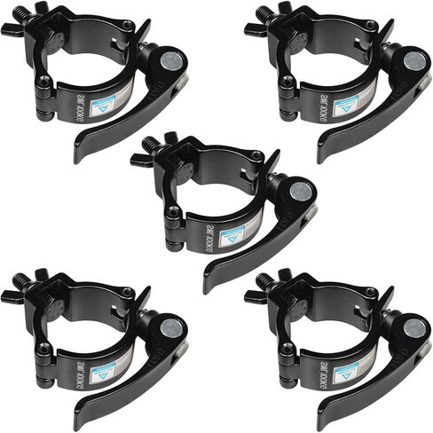 5 Pack 2" Black DJ Stage Lighting Clamps Fits F34, Heavy Duty Aluminum Truss Clamp Hook, Quick Release and Lock with TUV in Kuwait