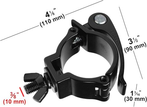 5 Pack 2" Black DJ Stage Lighting Clamps Fits F34, Heavy Duty Aluminum Truss Clamp Hook, Quick Release and Lock with TUV in Kuwait