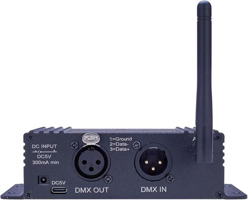 JERRAY DMX512 Wireless Controller, 2.4GHz LCD Display, Stage Light Transmitter Receiver Power Adjustable Repeater Lighting Dimmer Controller for Disco DJ Party Light (T/R Disp Staion) in Kuwait