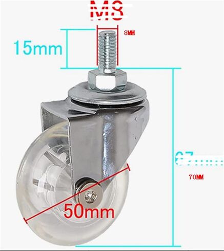4 قطعة 2 بوصة M8x15mm المسمار الخيوط الجذعية عجلات مكتب عجلة العجلات عجلات دوارة مع الفرامل لخزانة كرسي الأريكة in Saudi Arabia