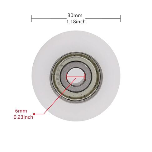 4Pcs/Lot U-Shape Groove Bearing Pulley 30x10x6mm Nylon Plastic Wheel for Track Sliding, Glass Door, Window, Transmission Parts in Saudi Arabia