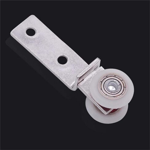 10Pcs Bend Pipe Metal Bearing Pulley Block with Two Plastic Wheel for Sliding Door Window Cabinet in Saudi Arabia