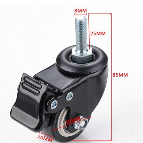 4Pcs Furniture Caster Heavy Duty 200kg 1.5 inch 40mm 360 Rotatable Screw Swivel Castor Wheels Trolley Rubber Protective in Saudi Arabia