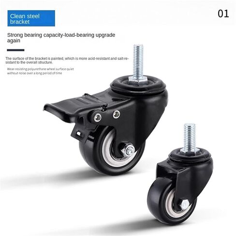 4Pcs Furniture Caster Heavy Duty 200kg 1.5 inch 40mm 360 Rotatable Screw Swivel Castor Wheels Trolley Rubber Protective in Saudi Arabia