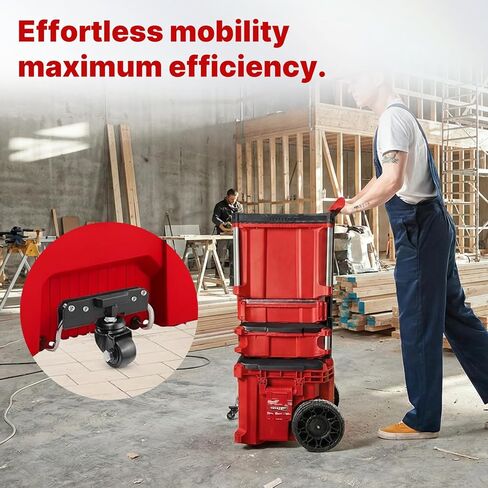 BYERN AUTO Upgraded Front Wheels fit for Milwaukee Packout Rolling Toolbox, 320Lbs Capacity Heavy Duty Alloy Steel Wheel, 360° Rotation Caster Wheel Kit, Toolboxes Accessories to Make Shipping Easier in Saudi Arabia
