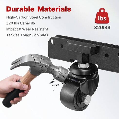 BYERN AUTO Upgraded Front Wheels fit for Milwaukee Packout Rolling Toolbox, 320Lbs Capacity Heavy Duty Alloy Steel Wheel, 360° Rotation Caster Wheel Kit, Toolboxes Accessories to Make Shipping Easier in Saudi Arabia