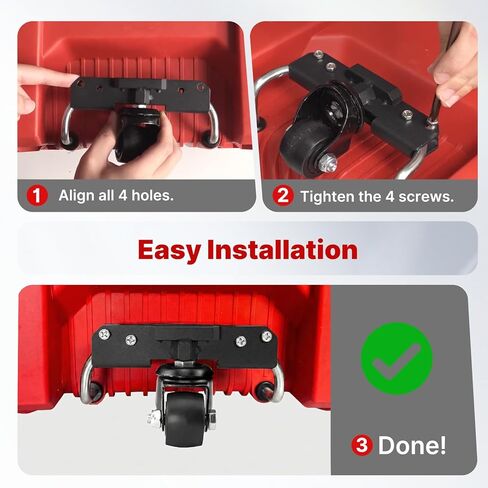 BYERN AUTO Upgraded Front Wheels fit for Milwaukee Packout Rolling Toolbox, 320Lbs Capacity Heavy Duty Alloy Steel Wheel, 360° Rotation Caster Wheel Kit, Toolboxes Accessories to Make Shipping Easier in Saudi Arabia