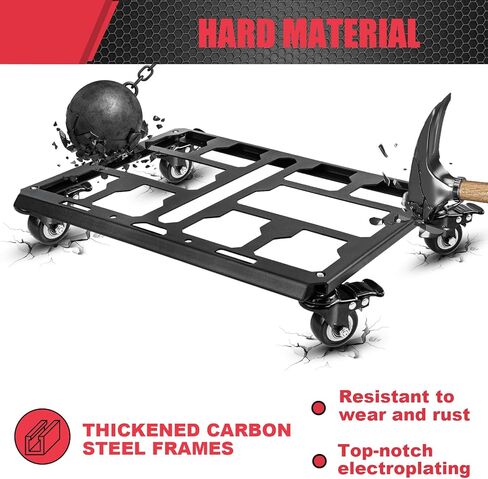 Upgrade Tool Box Dolly Compatible with Milwaukee PACKOUT(TM) Series Modular Storage System,Carbon Steel Carry Cart for Packout Toolbox,Includes (4) Wheels, 200 Lbs Capacity in Kuwait