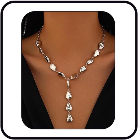 Baroque Pearl Necklaces for Women Baroque Pearl Lariat Necklace Irregular Pearl Y Necklace Gold Statement Jewelry in Kuwait