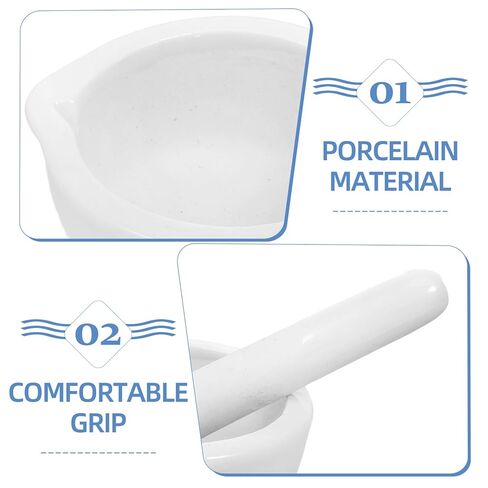 Sewroro Porcelain Mortar and Pestle, Pills Crusher Bowls Ceramic Grinder Set White 2. 75 Inch in Saudi Arabia