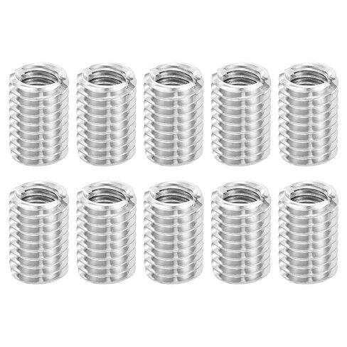 uxcell Thread Adapter Sleeve Reducing Nuts, 10 Pcs M8x1.25 Male to M6x1 Female Stainless Steel Nut Screw Reducer Conversion Fastener, Threaded Insert Repair Sleeve Reducer Nut, Silver in Saudi Arabia