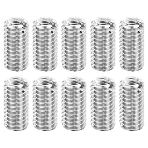 uxcell Thread Adapter Sleeve Reducing Nuts, 10 Pcs M8x1.25 Male to M6x1 Female Stainless Steel Nut Screw Reducer Conversion Fastener, Threaded Insert Repair Sleeve Reducer Nut, Silver in Saudi Arabia