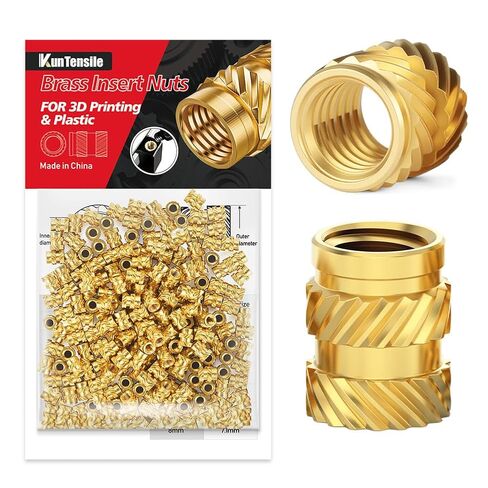 365pcs Brass Insert Nuts Assortment Kit - Heat Set Insert Nuts (M2 M2.5 M3 M4 M5 M6) 15 Size Threaded Inserts for 3D Printing & Plastic - Anti-Spin Design in Saudi Arabia