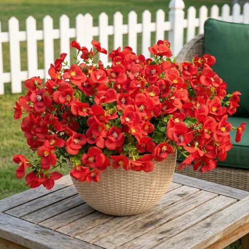 20 Pcs Artificial Flowers for Outdoor, UV Resistant Realistic Pansies Fake Flowers for Indoor and Outdoor Garden, Porch, Patio, Window Box Decor All Year Round in Saudi Arabia