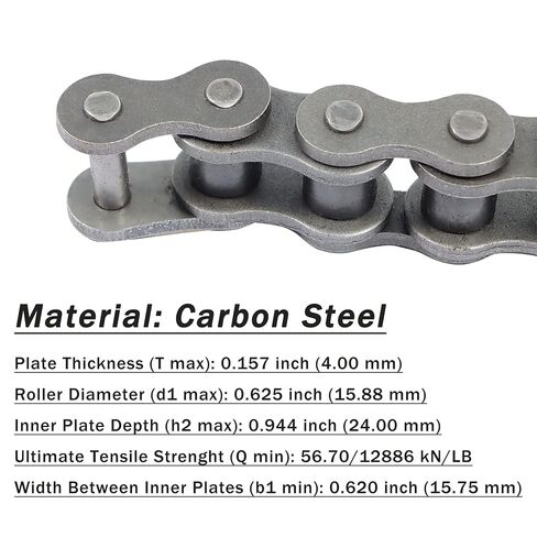 kimllier 80H Heavy Duty Roller Chain 10 Feet with 1 Connecting Links, Carbon Steel, 120 Links in Saudi Arabia