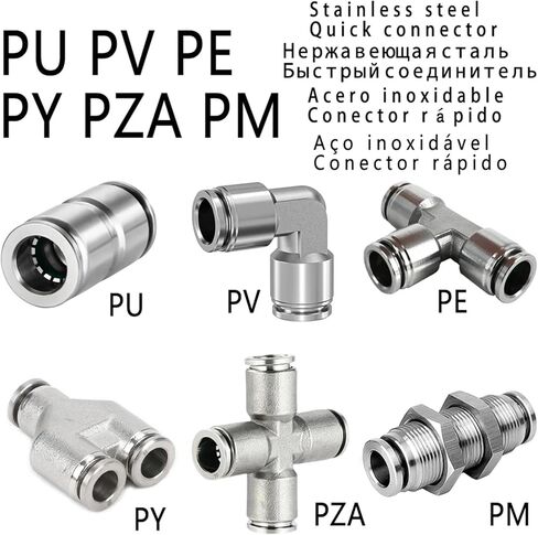 PU PV PE PY PZA PM 304 stainless steel pneumatic quick coupling metal hose trachea water pipe high pressure 12mm(PE) in Saudi Arabia