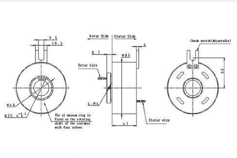 Slip Ring SRT025-85-0610 Through Hole Slip Ring 25.4mm 6-Way 10A Slip Ring Ring Collector Ring Conductive Ring in Kuwait