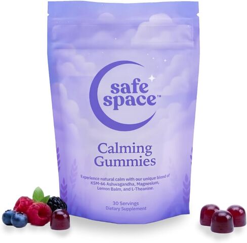 Safe Space Calming Gummies – Stress Relief with Ashwagandha, L-Theanine, Magnesium & Lemon Balm – Relaxation & Sleep Support – from ASMR – Vegan (60 Count) in Saudi Arabia
