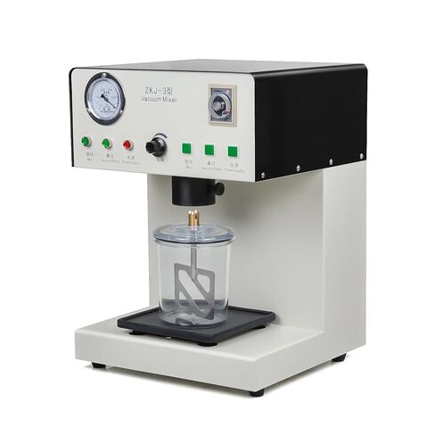 US Stock Dental Lab Equipment 500ml Gypsum Agar Vacuum Mixing Machine with Built-in Vacuum Pump Black in Kuwait
