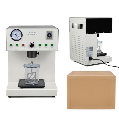 US Stock Dental Lab Equipment 500ml Gypsum Agar Vacuum Mixing Machine with Built-in Vacuum Pump Black in Kuwait