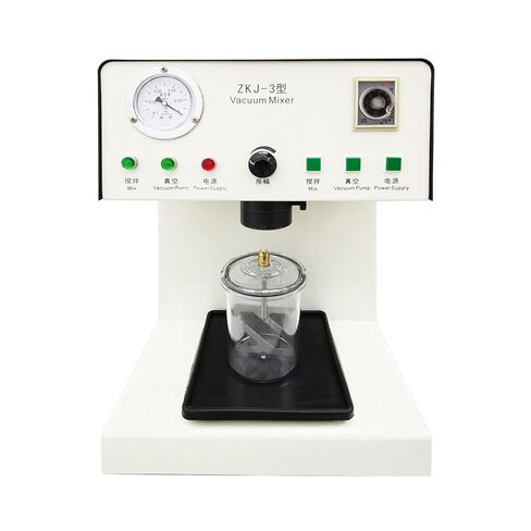 US Stock Dental Lab Equipment 500ml Gypsum Agar Vacuum Mixing Machine with Built-in Vacuum Pump Black in Kuwait