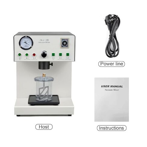 US Stock Dental Lab Equipment 500ml Gypsum Agar Vacuum Mixing Machine with Built-in Vacuum Pump Black in Kuwait