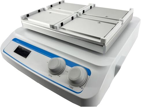 Microplate Oscillator Lab Micro-Plate Shaker with Amplitude(mm) 3 Speed Range(RPM) 100-1600 4pcs Microplates Sample Volume Time Set Range 99h59min DC Brushless Motor in Kuwait