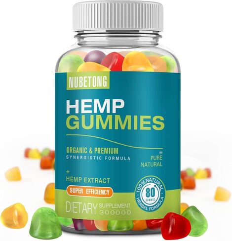 Hemp Gummies High Potency for Sleep, Anxiety, Pain Organic Edible Gummy Supplement for Adult Gummy Extra Strength Hemp Oil Extract in Kuwait