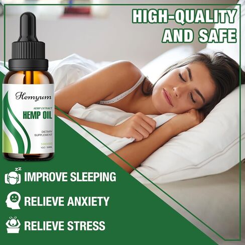(3-Pack) Hemp Oil Drops High Potency - for Sleep,Pain,Anxiety Relax Maximum Strength Natural Hemp Oil - Organic Hemp Oils Extract Relief Good Mood in Kuwait